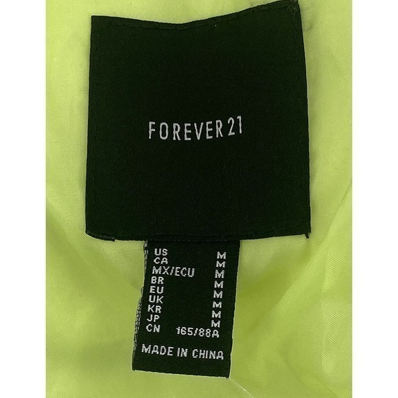 Forever 21 Green Puffer Jacket Womens Medium Polyester Fill Draw String‎ Bottom - Picture 8 of 9